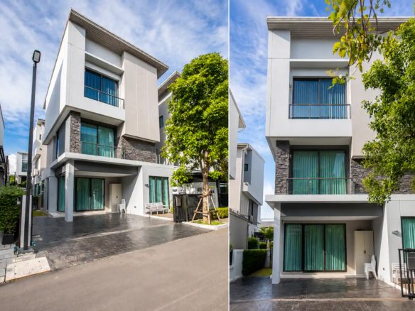 Baan Klang Muang CLASSE Ekkamai-Ramintra luxury 3-storey semi-detached house for rent in Kaset-Nawamin Bangkok