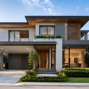 01-Modern luxury home in suburban setting